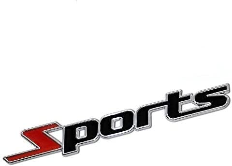 Wesport Sport Emblems Car Badges Emblems Car Decals 3D Metal Rear Trunk Emblem Badge Decals Fit All Car Accessories(red and black)