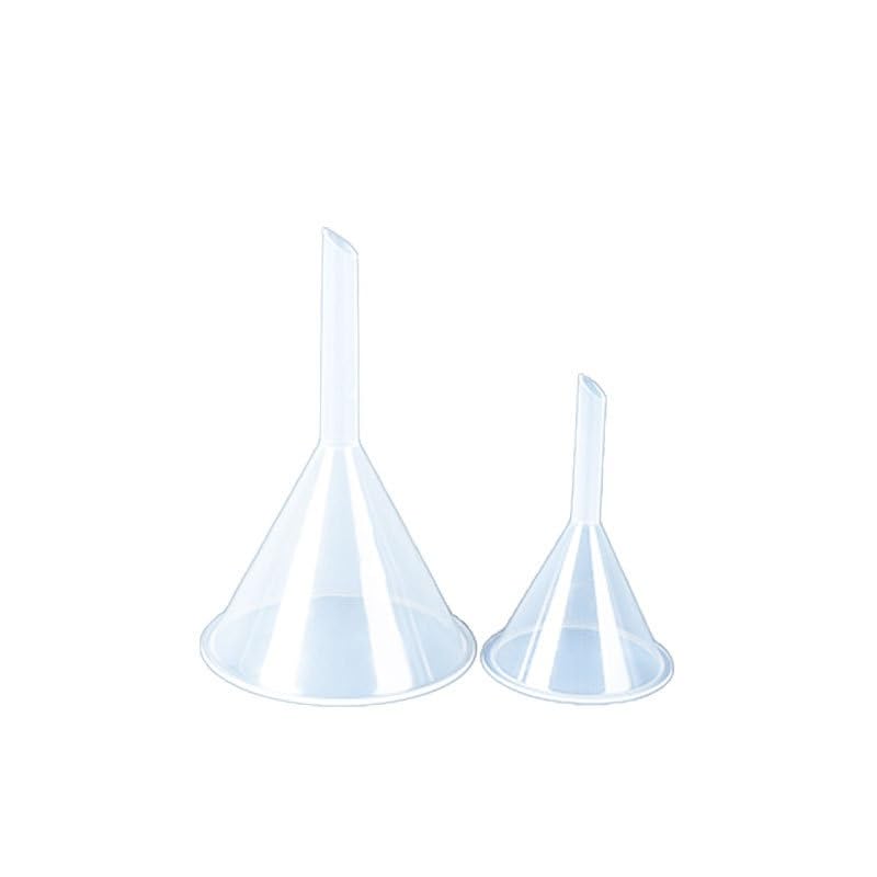 8pcs Laboratory Triangle Funnel Set - 30mm, 50mm, 60mm, 75mm, 90mm, 120mm Diameter - Clear White Plastic Conical Funnels for Lab Use