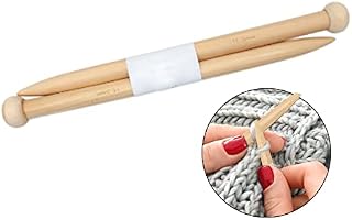 2 Pcs Wood Knitting Needles Yarn Knitted Accessories Big Knitting Pins for Scarf Sweater Blanket(15mm)