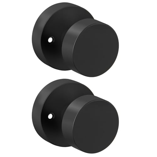 Image of Haidms Black Door Knobs Dummy- Single-Side Decorative Door Knob for Closet, Pantry & French Doors, Non-Turning Round Ball Design(1 Pack /2 Pieces)