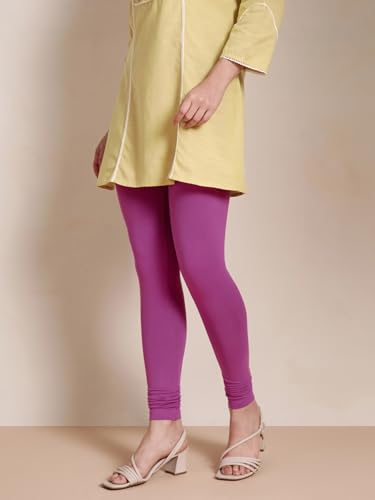 Image of TWIN BIRDS Churidar Leggings for Women | Super Stretchable Cotton Elastane | Wide Waistband | Comfortable Daily Ethnic, Casual & Kurti Wear
