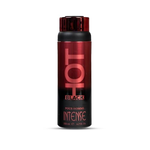 Image of BERNARD DIMITRI HOT BLACK INTENSE Deodorant for Men - 200 ML Each| Pack of 2| BoldFragrance with Spicy Cardamom | Long-Lasting Freshness Smell | Deo Idle Gift For Brother, Friend and Loved Once