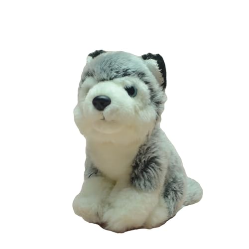 Peluche husky sibérien assis pour décorer une chambre d'enfant
