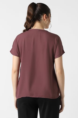 Image of Van Heusen Women's Polyester Regular Fit Half Sleeve V Neck Formal Top