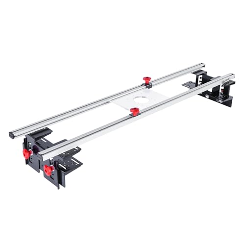 SpeTool Router Sled for Flattening Slabs, 48 inches 3-Axis Precision Height Adjustment System Router Sled Kit Reinforced Rails for Woodworking Planing Wood Slab Flattening Jig Mill