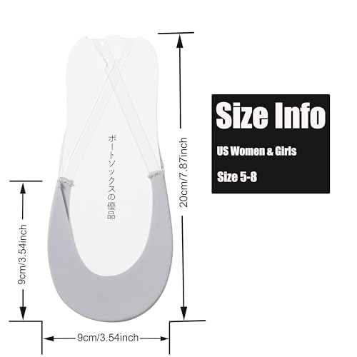 YFUNNLE Womens No Show Socks 6 Pairs Nylon Ultra Low Cut Liner Socks Non-Slip Socks for Women US Size 6-93