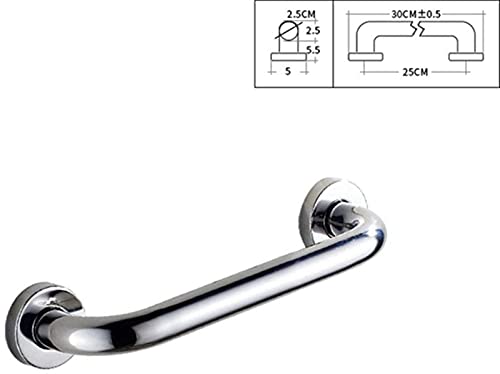 Barre d'appui de douche en acier chromé poli antidérapant fixe au mur