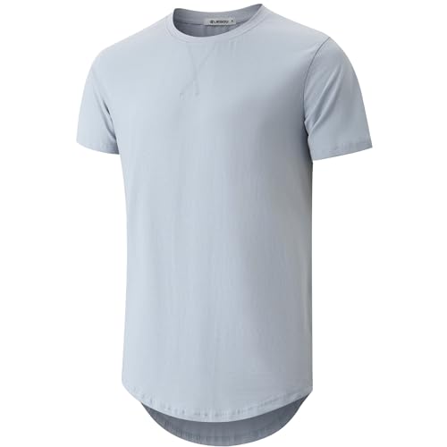 Image of KLIEGOU Men's 100% Cotton Longline T-Shirt, Pre-Shrunk Soft