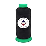 Sissewpro UV Resistance Tex70 Bonded Polyester Thread 69 Heavy Duty Outdoor Marine Upholstery Thread for Sewing Machines,Awnings,Boat Covers,Furniture, Car Seats,Sails,Vinyl,Canvas 4oz 1500yds（BK）
