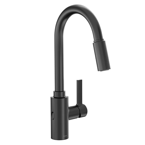 Moen Genta LX Touchless Kitchen Faucet, MotionSense Wave Sensor, High Arc Pulldown with Power Clean Spray, One-Handle, Matte Black, 7882EWBL