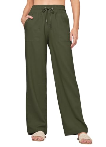 Image of Willit Women Linen Pants Wide Leg Palazzo Trousers 29 inch /31 inch / 33 inch