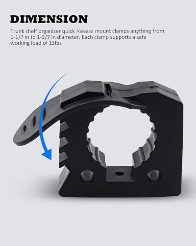 Image of Quick-Release Clamp Mount Rubber Clamp Grip for 1-1 /7'' to 1-3 /7'' Diameter Tools and Equipment Used on Off-road vehicle, UTV, ATV, Van, Trucks, Boat & Train- 12 Pack