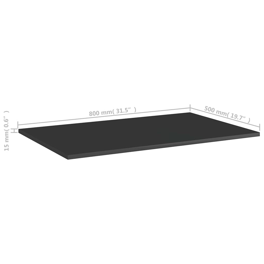 Bücherregal Bretter Hochglanz-Schwarz Holzwerkstoff 80x50x1,5 cm 8 Stück Regalsystem Wand montierbar modular erweiterbar für Wohnzimmer Schlafzimmer Büro und Keller