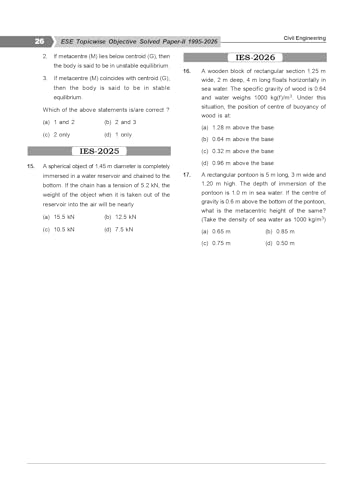Image of ESE 2027 Prelims - Civil Engineering Topicwise Objective Solved Paper-II | UPSC Engineering Services Examination | Detailed Explanations with ... Analysis | 32 Years Solution (1985-2026)