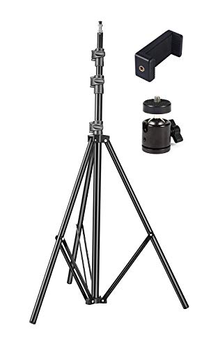 GiftMax® Tripod Kit with 9 Ft Light Stand, Mobile Holder, Mini Ball Head for Indoor, Outdoor and Travel Photo Video Shoots