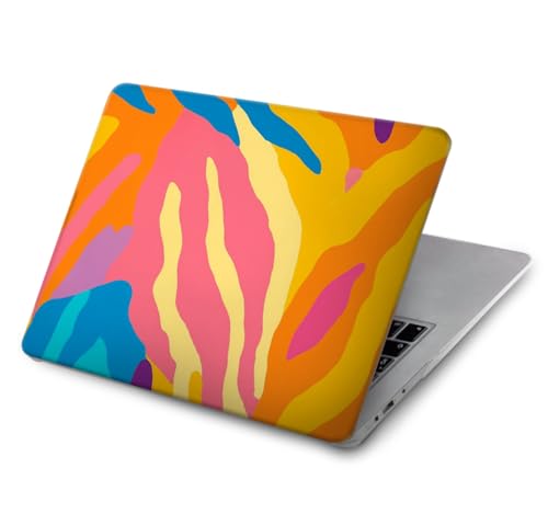 Coque MacBook Pro 14 motif zèbre multicolore en polycarbonate durable