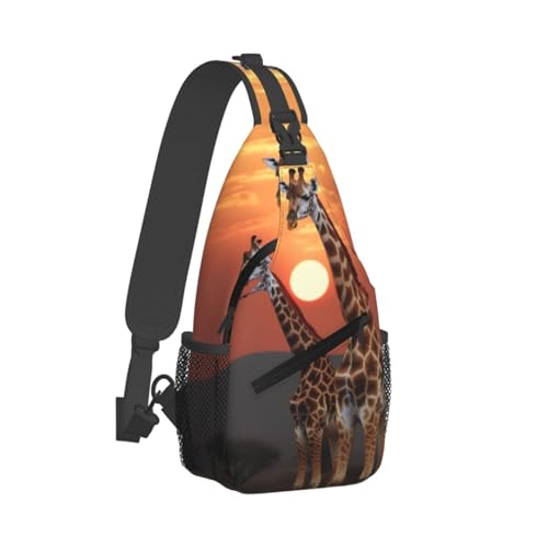 Bolso cruzado Giraffe en puesta de sol para hombre y mujer miniatura 2