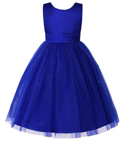 Image of JerrisApparel Flower Girls Dress Wedding Satin Dresses Princess Birthday Party Prom Ball Gown