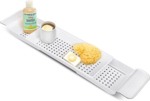Rangement de baignoire blanc : support télescopique pliant XMING