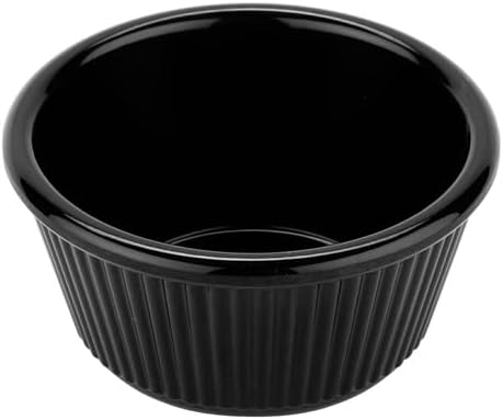 Ramekin - Melamine 4 oz. Capacity, Fluted, Black, Case of 12