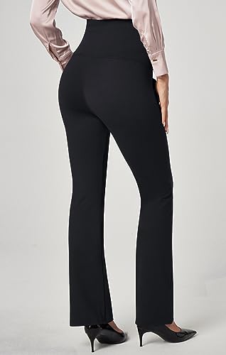 Iuga Maternity Pants For Work Over The Belly With Pockets Maternity Dress Pants For Work Stretchy Pregnancy Bootcut Yoga Pants Business Casual Black thumb #1