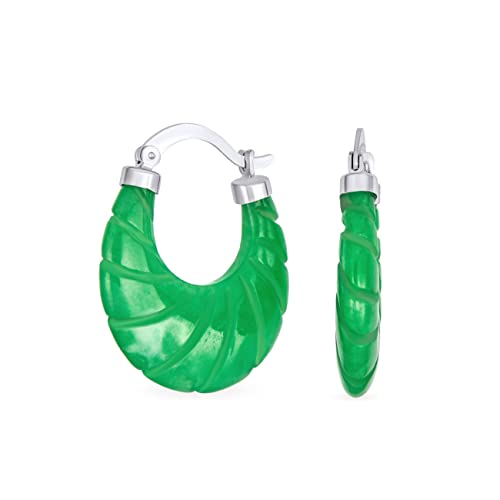 Boucles d'oreilles ovales en jade vert femmes argent 925 pendantes d'oreilles