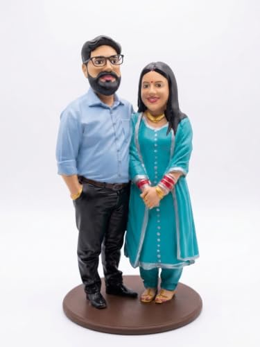 Image of CRAFT3DINDIA Personalized PHOTO TO 3D Couple MINIATURE Figurine (5 Inch) | DECORATIVE FIGURINE