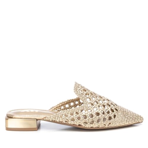 XTI - Mocasín Destalonado Mujer Oro - Calzado Cómodo y Versátil - Moda Casual - Modelo 14379501 (Talla 37)