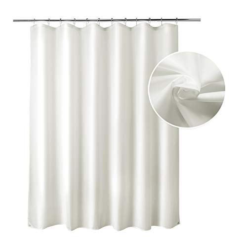 Titanker Fabric Shower Curtain Liner Washable, 70 x 72 Inches, Cream Shower Liner Fabric with 2 Magnets, Bathroom Polyester Shower Liner Waterproof Soft Lightweight, Cream