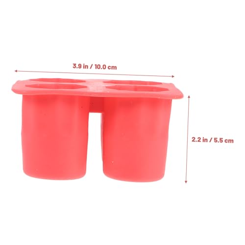 Molde para cubitos de hielo de silicona en forma de copa rojo miniatura 2