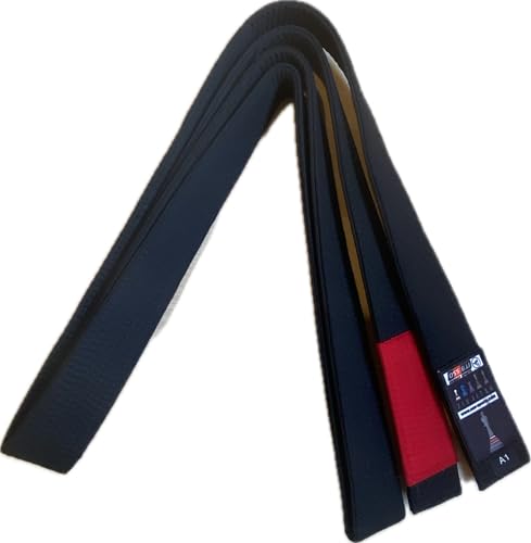 OSS - Brazilian Jiu-Jitsu Belt 100% Cotton Durable BJJ Belt IBJJF Approved Adult’s Size (Black, A1)