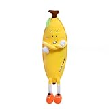 OPHRBU Banana Plush Body Pillow， 31.5 inches Banana Long Body Plush Pillow， Cute Fruit Plushie Hugging Pillow，for Kids Adult, Ideal Chrismas Birthday Gift (Yellow)