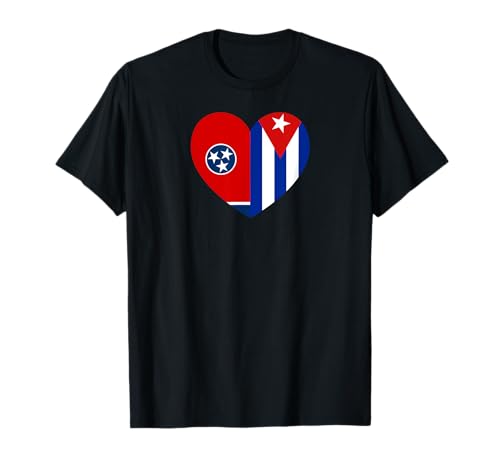 Tennessee and Cuba Flags: Heart Shaped Unity T�V���c
