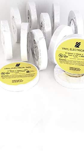 Image of Electrical Tape 12 inches x 66 inches Pack of 1 ROLL, White Flame retrardant (EL766AWB)