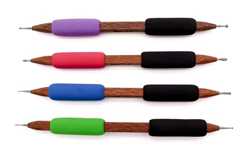 DiamondCore Tools The Original Sgraffito Stylus Set 2, 4-Piece Diamond Tip Pottery Carving Tool Set with L1, L2, L3, L4 for Fine Lines, Clay Sgraffito, Ceramics, and Cleanup
