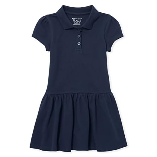 The Children's Place baby girls Short Sleeve Polo School Uniform Dress, Tidal, 5T US