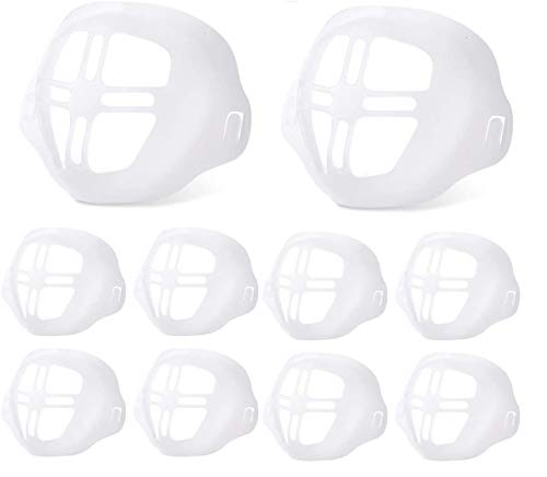 WENFENG 3D Face Inner Bracket for Comfortable Breathing,Face Internal Support Frame,Under Frame Lipstick Protector Keep Fabric off Mouth to Create More Breathing Space,Washable,Reusable(10PCS)