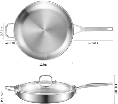 Yeksum Tri-Ply Stainless Steel Frying Pan - Thumbnail 5