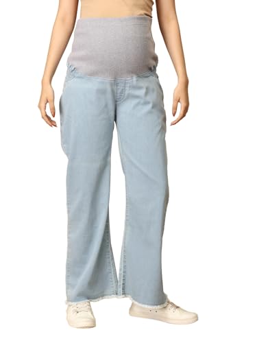 Image of The Mom Store Maternity Jeans for Women | Stretchy & Comfortable Denim Pants | Breathable & All-Day Comfort | Pre and Post Pregnancy Wear for New Mom Pant