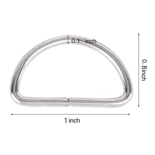 150 Nickel Non-Welded 1 Inch D Rings for Bags and DIY Accessories