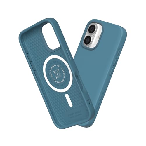 Coque iPhone 16 MagSafe RhinoShield SolidSuit antichoc mate bleu océan