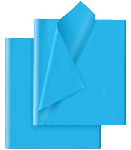 Image of Hlonon Blue Tissue Paper for Gift Bags - 30 Sheets of Blue Wrapping Tissue Paper Bulk Packaging Paper for Weddings Birthday DIY Project Christmas Gift Wrapping Crafts Decor (14 x 20 Inch)