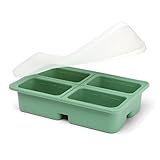 haakaa Sturdy Silicone Freezer Tray with Lid – Soup & Meal Prep Tray, 1 Cup Portion Cubes for Food Storage, Leak-Proof BPA-Free Mold, Easy Release, 1 Pack