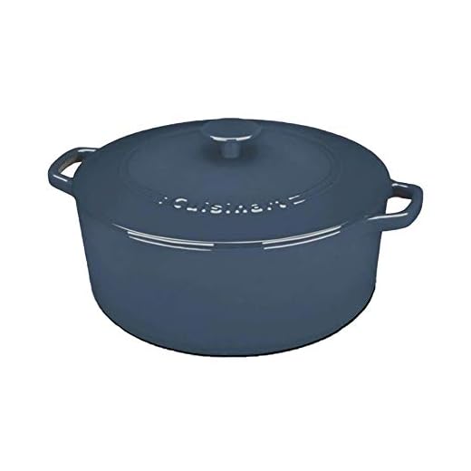 Cuisinart Chef's Classic Enameled Cast Iron Round Covered Casserole (Provencial Blue, 7- Quart)