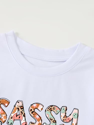 Girl's Sassy Little Soul T-Shirt Letter Print Graphic Tee4