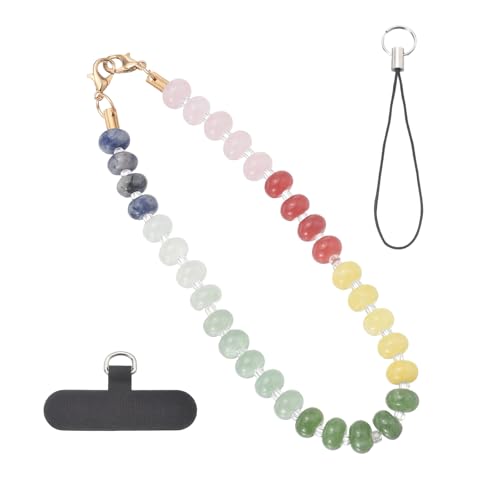 Cordón de piedras naturales de 30 cm para colgar el teléfono móvil uxcell con parche