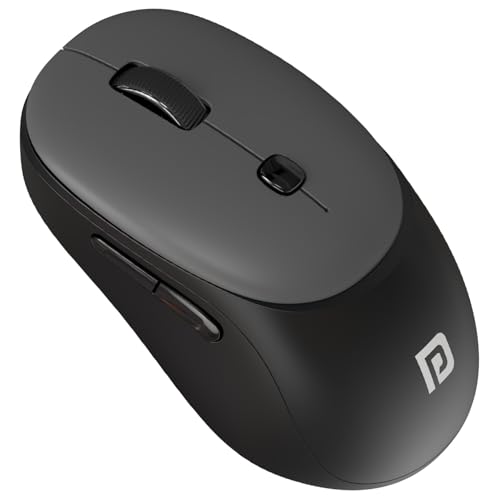 Image of Portronics Toad Neo Wireless Bluetooth Mouse with Dual Wireless Connectivity (BT + 2.4 GHz), Rechargeable Battery, Forward & Back Button, Multi-Device Pair, Upto 3200 Dpi Sensitivity(Black)
