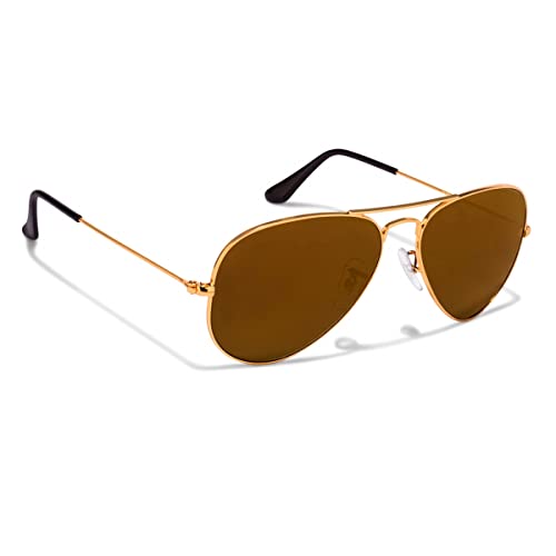 Image of Louis Kouros Armstoner Aviator Classic Trendy 3026 sunglasses | Mirror Lens | 400 UV Protected | For Men's Women's | Medium | 62mm Lens Width