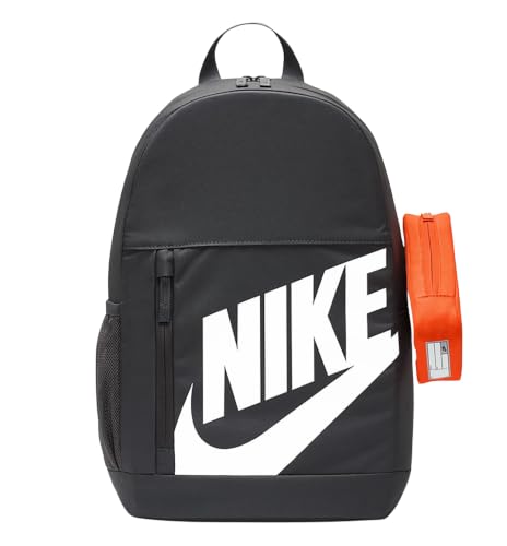 Nike Mochila Elemental Clássica Unissex Infantil (20L), Cinza escuro/branco, 20L, Bolsa de livros