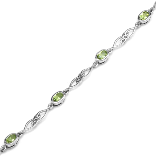 Image of Silvershake Birthstone Gemstones White Gold Plated or Yellow Gold Plated 925 Sterling Silver Scroll /Filigree Celtic Knot Weave 7.25 to 8.75 Inch with Adjustable Extension Bracelet Jewelry for Women
